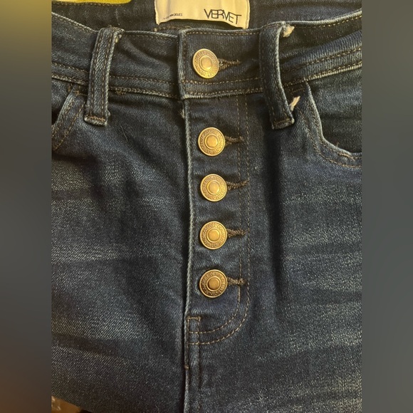 Vervet Jeans Womens 26 Dark Wash Button Fly High Rise - Picture 3 of 4